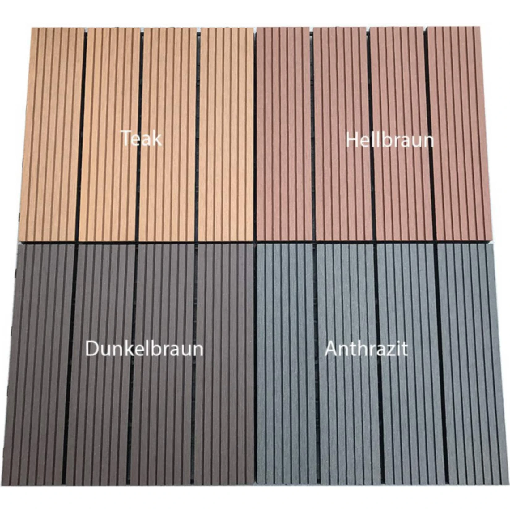 Home Deluxe WPC Bavaro Terrassenfliesen, 11 Stck., 30x30 Cm, 1m², Teak 5 Home Deluxe WPC Bavaro Terrassenfliesen, 11 Stck., 30x30 Cm, 1m², Teak – Bild 3