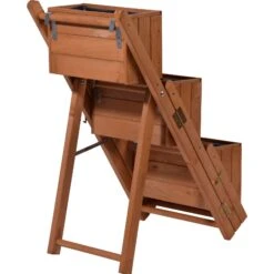 Dobar 29251e Ausklappbare Pflanztreppe Mit 3 Pflanzkästen, Braun, Kiefer 11 Dobar 29251e Ausklappbare Pflanztreppe Mit 3 Pflanzkästen, Braun, Kiefer -OUTSUNNY Shop 1938099000 prod 004
