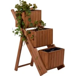 Dobar 29251e Ausklappbare Pflanztreppe Mit 3 Pflanzkästen, Braun, Kiefer 12 Dobar 29251e Ausklappbare Pflanztreppe Mit 3 Pflanzkästen, Braun, Kiefer -OUTSUNNY Shop 1938099000 prod 005