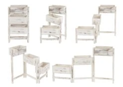 Pflanzregal H275, Standregal Blumenständer Pflanzkasten, 65x108x15cm, Holz Shabby-Look Vintage ~ Weiß 11 Pflanzregal H275, Standregal Blumenständer Pflanzkasten, 65x108x15cm, Holz Shabby-Look Vintage ~ Weiß -OUTSUNNY Shop 1975758000 prod 004