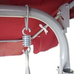 Hollywoodschaukel MCW-D61, Gartenschaukel Hängeschaukel Bank, 3-Sitzer UV 50+ Verstellbares Dach 197x185cm ~ Bordeaux -OUTSUNNY Shop 2031194001 prod 006