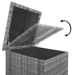 Poly-Rattan-Garnitur MCW-D21, Balkon-/Garten-/Lounge-Set Sofa Sitzgruppe, Box Staufach ~ Grau, Kissen Dunkelgrau -OUTSUNNY Shop 2061649007 prod 006