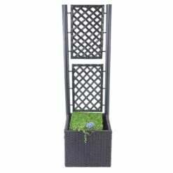 Poly-Rattan Rankgitter MCW-D76, Pflanzkasten Rankhilfe, 142x43x43cm ~ Anthrazit -OUTSUNNY Shop 2103727001 prod 003