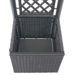 Poly-Rattan Rankgitter MCW-D76, Pflanzkasten Rankhilfe, 142x43x43cm ~ Anthrazit -OUTSUNNY Shop 2103727001 prod 004
