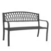 Gartenbank MCW-F45, Bank Parkbank Sitzbank, 2-Sitzer Pulverbeschichteter Stahl ~ Schwarz -OUTSUNNY Shop 2165659000 prod 001
