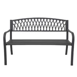 Gartenbank MCW-F45, Bank Parkbank Sitzbank, 2-Sitzer Pulverbeschichteter Stahl ~ Schwarz 10 Gartenbank MCW-F45, Bank Parkbank Sitzbank, 2-Sitzer Pulverbeschichteter Stahl ~ Schwarz -OUTSUNNY Shop 2165659000 prod 003