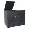 2er-Mülltonnenverkleidung MCW-E83, Mülltonnenbox Mülltonnenabdeckung, Erweiterbar 108x61x76cm ~ Anthrazit, Stahl 54kg