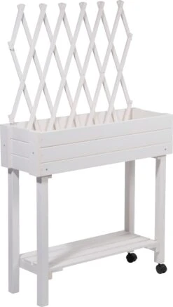 Rollbares Hochbeet Mit Rankhilfe, Tischbeet Für Terrasse & Balkon | Versch. Farben 10 Rollbares Hochbeet Mit Rankhilfe, Tischbeet Für Terrasse & Balkon | Versch. Farben -OUTSUNNY Shop 2224371001 prod 003