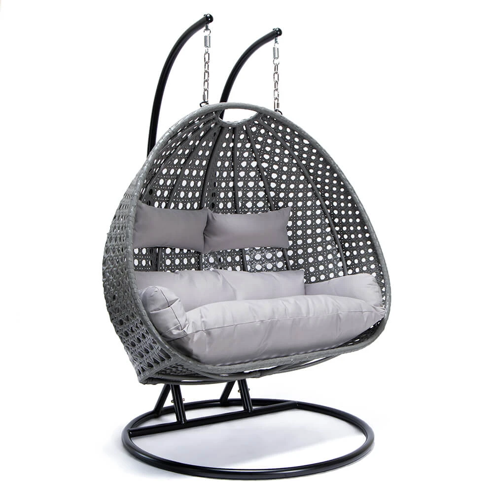 Home Deluxe Polyrattan Hängesessel «Twin» Inkl. Regenabdeckung | Versch. Farben 5 Home Deluxe Polyrattan Hängesessel «Twin» Inkl. Regenabdeckung | Versch. Farben – Bild 3