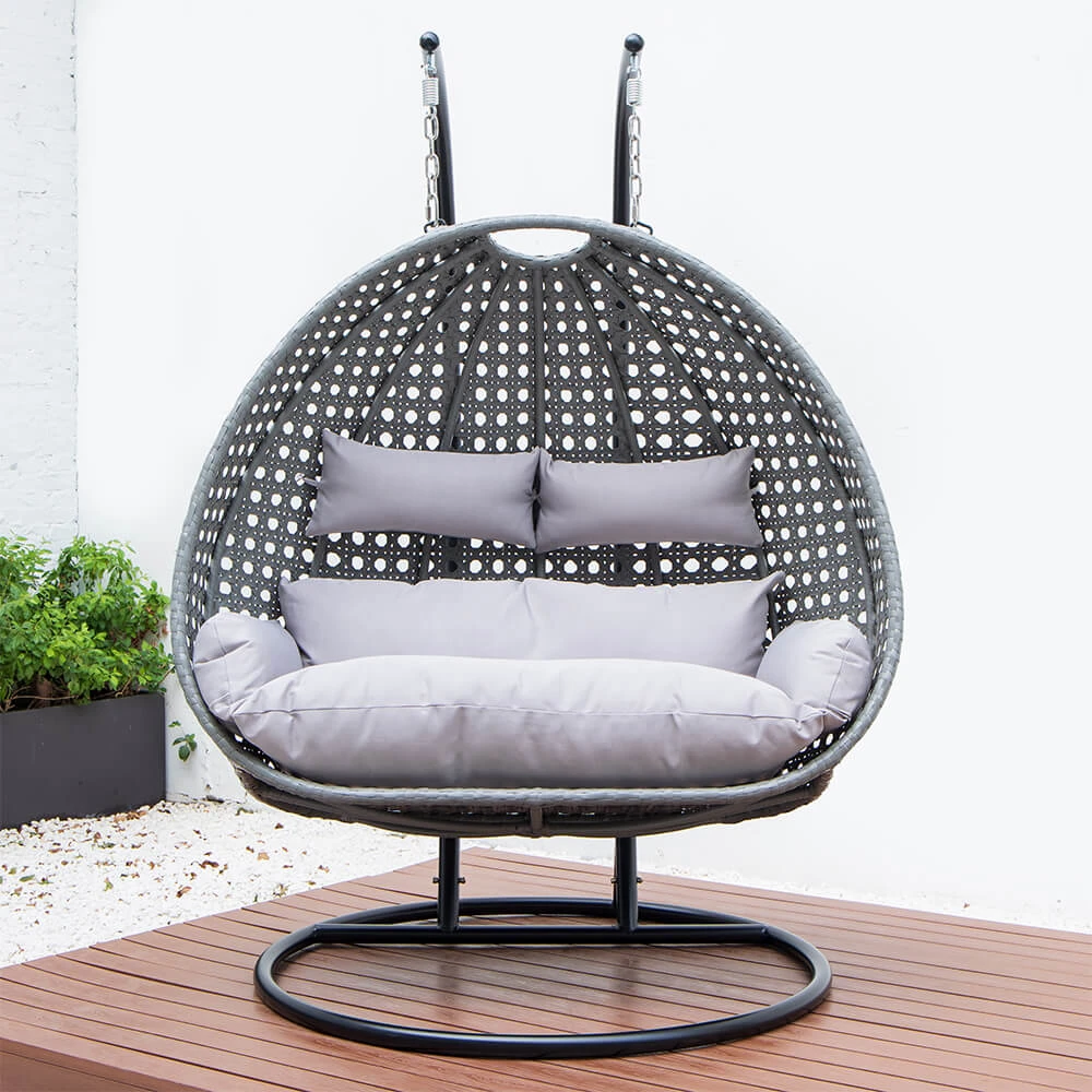 Home Deluxe Polyrattan Hängesessel «Twin» Inkl. Regenabdeckung | Versch. Farben 6 Home Deluxe Polyrattan Hängesessel «Twin» Inkl. Regenabdeckung | Versch. Farben – Bild 4