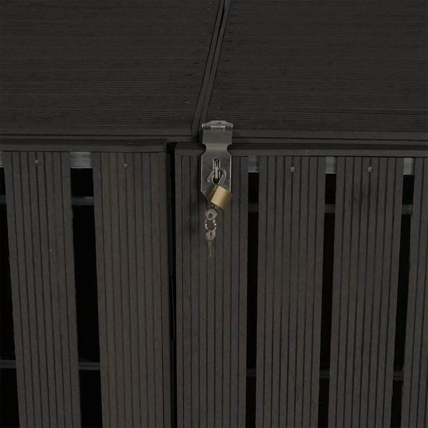 XL 1er-/2er-WPC-Mülltonnenverkleidung Erweiterung MCW-J28, Mülltonnenbox, Metall Holzoptik ~ Anthrazit 8 XL 1er-/2er-WPC-Mülltonnenverkleidung Erweiterung MCW-J28, Mülltonnenbox, Metall Holzoptik ~ Anthrazit – Bild 6