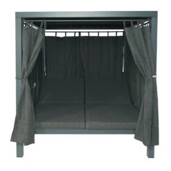 Lounge-Gartenliege MCW-J66, XL Sonnenliege Bali-Liege Doppelliege Outdoor-Bett, 10cm-Polster Aus Olefin Alu ~ Anthrazit -OUTSUNNY Shop 2365917000 prod 003