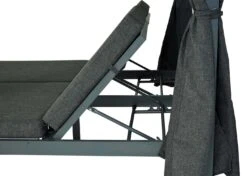 Lounge-Gartenliege MCW-J66, XL Sonnenliege Bali-Liege Doppelliege Outdoor-Bett, 10cm-Polster Aus Olefin Alu ~ Anthrazit -OUTSUNNY Shop 2365917000 prod 006