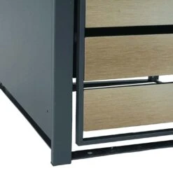 2er Mülltonnenverkleidung MCW-J81, Mülltonnenbox, Erweiterbar, Metall 50kg, Anthrazit ~ Gold -OUTSUNNY Shop 2408305000 prod 004