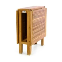 VCM Balkontisch Gartentisch Tisch Klapptisch Holz Teak Behandelt 130x65cm -OUTSUNNY Shop 8600043100 916061 prod 005