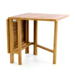 VCM Balkontisch Gartentisch Tisch Klapptisch Holz Teak Behandelt 130x65cm -OUTSUNNY Shop 8600043100 916061 prod 006