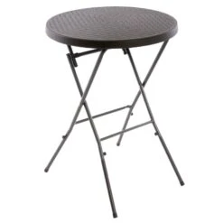 VCM Partytisch Stehtisch Braun Klappbar Bistrotisch Bartisch 110 Cm Rund Ø 80 Cm