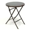 VCM Bistrotisch Mit Glasplatte Klappbar Terrassentisch Glastisch Braun Ø 60 Cm Stahl