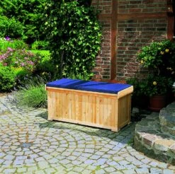 Promadino Sitzbank / Kissentruhe Mit Sitzauflage, Blau