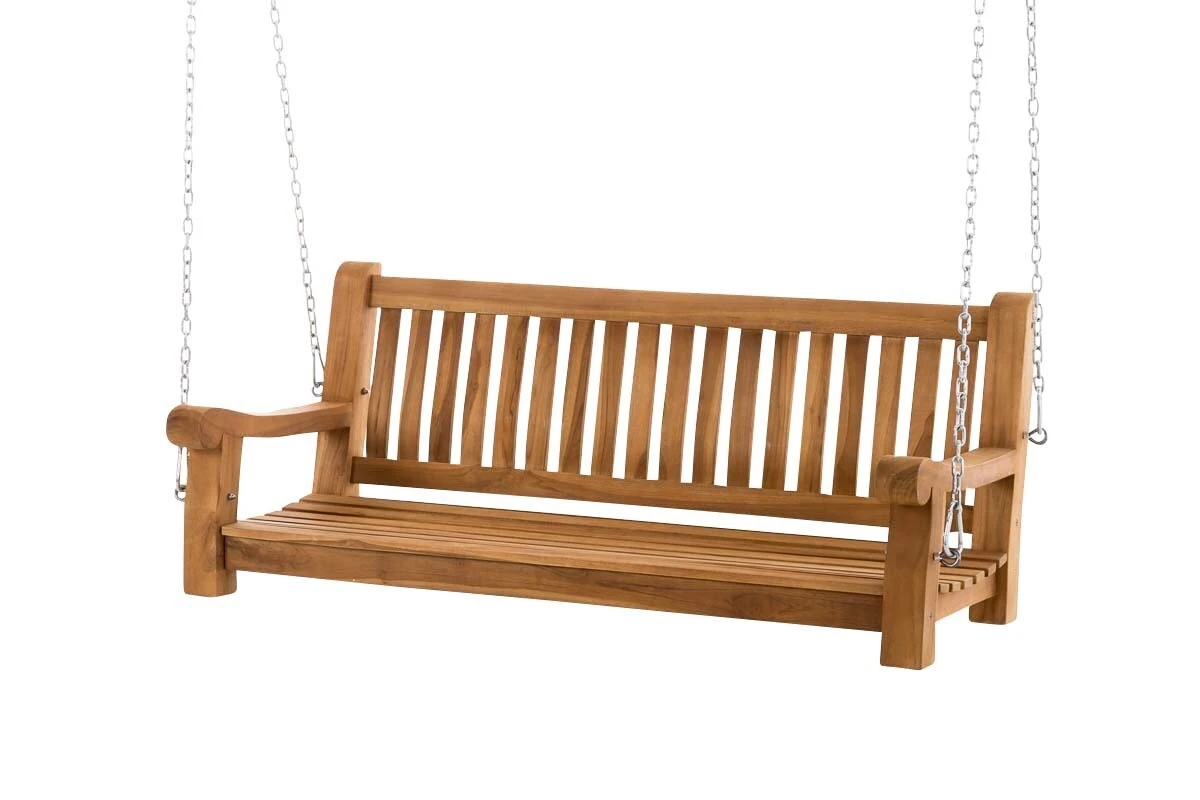 CLP Schaukelbank Joyce Aus Massivem Teakholz I Wetterfeste Holzschaukel Inklusive Befestigungsmaterial I Pflegeleichte Hollywoodschaukel 3 CLP Schaukelbank Joyce Aus Massivem Teakholz I Wetterfeste Holzschaukel Inklusive Befestigungsmaterial I Pflegeleichte Hollywoodschaukel