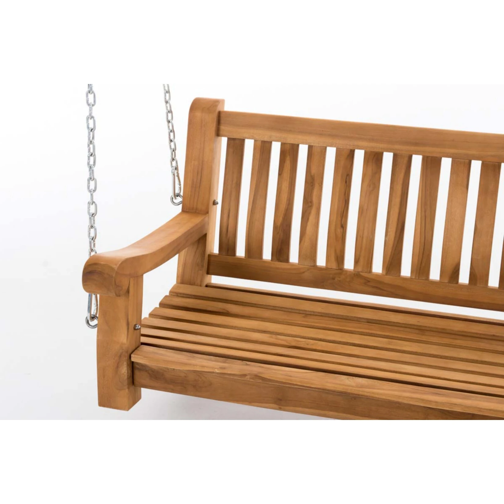 CLP Schaukelbank Joyce Aus Massivem Teakholz I Wetterfeste Holzschaukel Inklusive Befestigungsmaterial I Pflegeleichte Hollywoodschaukel 6 CLP Schaukelbank Joyce Aus Massivem Teakholz I Wetterfeste Holzschaukel Inklusive Befestigungsmaterial I Pflegeleichte Hollywoodschaukel – Bild 4