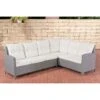 CLP Polyrattan Gartensofa Minari I Eckbank Mit Sitzpolstern Aus Stoff | Modernes Ecksofa Für Den Garten -OUTSUNNY Shop 8600246500 111927008 prod 001