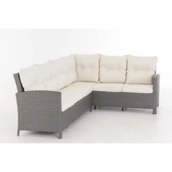 CLP Polyrattan Gartensofa Minari I Eckbank Mit Sitzpolstern Aus Stoff | Modernes Ecksofa Für Den Garten -OUTSUNNY Shop 8600246500 111927008 prod 002