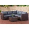 CLP Polyrattan Lounge-Set Liberi L Garten-Set Mit 5 Sitzplätzen L Garnitur Mit Aluminium-Gestell L Komplett-Set: 3er Sofa + 2er Sofa + Tisch -OUTSUNNY Shop 8600246500 112191940 prod 001