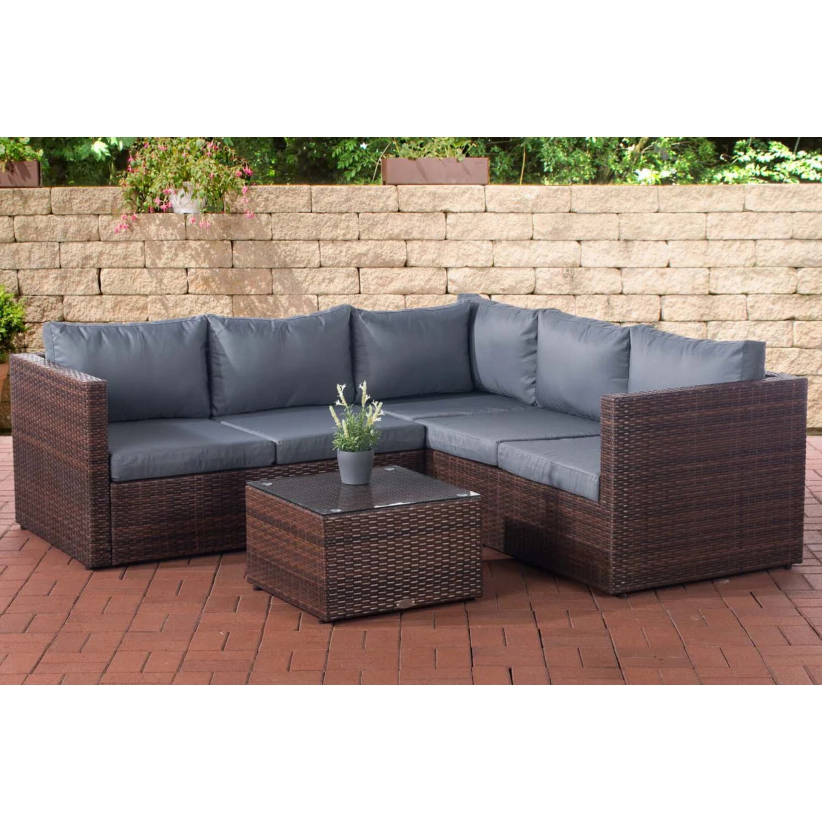 CLP Polyrattan Lounge-Set Liberi L Garten-Set Mit 5 Sitzplätzen L Garnitur Mit Aluminium-Gestell L Komplett-Set: 3er Sofa + 2er Sofa + Tisch 3 CLP Polyrattan Lounge-Set Liberi L Garten-Set Mit 5 Sitzplätzen L Garnitur Mit Aluminium-Gestell L Komplett-Set: 3er Sofa + 2er Sofa + Tisch