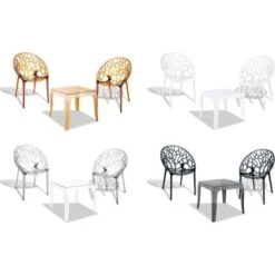 CLP Outdoor-Sitzgruppe Arendal I 2 Stapelbare Stühle Und 1 Stapelbarer Tisch I Gartenmöbel Aus Pflegeleichtem Kunststoff -OUTSUNNY Shop 8600246500 11293802 prod 004