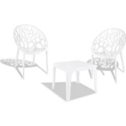 CLP Outdoor-Sitzgruppe Arendal I 2 Stapelbare Stühle Und 1 Stapelbarer Tisch I Gartenmöbel Aus Pflegeleichtem Kunststoff -OUTSUNNY Shop 8600246500 11293802 prod 005