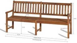 Grasekamp Gartenbank Bank Holzbank Akazie Natur Mit Kissen Sand -OUTSUNNY Shop 8600280600 11417 prod 003