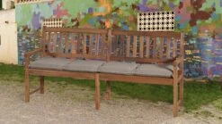 Grasekamp Gartenbank Bank Holzbank Akazie Natur Mit Kissen Sand -OUTSUNNY Shop 8600280600 11417 prod 004