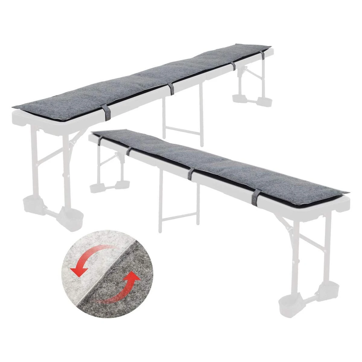 2x FILZ Bierbank Auflage Zum Wenden 180 X28x2cm Polster Bierzeltgarnitur Auflage 4 2x FILZ Bierbank Auflage Zum Wenden 180 X28x2cm Polster Bierzeltgarnitur Auflage – Bild 2