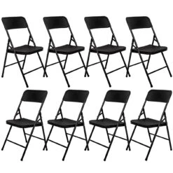 8 Klappstühle Bis 150kg - 50x46x83,5 Balkonstuhl - Gartenstuhl In Rattan-Optik