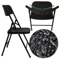 8 Klappstühle Bis 150kg - 50x46x83,5 Balkonstuhl - Gartenstuhl In Rattan-Optik -OUTSUNNY Shop 8600295800 4566 prod 005