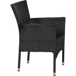 Polyrattan Gartenstuhl Tenna Stapelbar Schwarz Hochlehner Stuhl Garten Balkon 10 Polyrattan Gartenstuhl Tenna Stapelbar Schwarz Hochlehner Stuhl Garten Balkon -OUTSUNNY Shop 8600296500 28706 prod 003