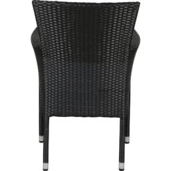 Polyrattan Gartenstuhl Tenna Stapelbar Schwarz Hochlehner Stuhl Garten Balkon 13 Polyrattan Gartenstuhl Tenna Stapelbar Schwarz Hochlehner Stuhl Garten Balkon -OUTSUNNY Shop 8600296500 28706 prod 006