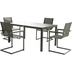 Alu Garten Tisch 158cm Gartentisch Aluminium Terrasse Esstisch Balkon Anthrazit