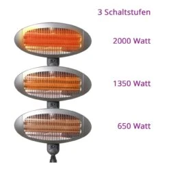 H+H IPX4 BS 55 G Quarz-Heizstrahler Mit Drei Heizstäben, 2000 W -OUTSUNNY Shop 8600298500 27818 prod 005