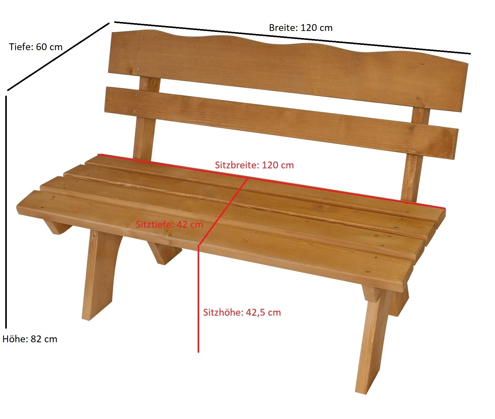 DEGAMO Garnitur FREITAL 3-teilig 120cm, Kiefer 7 DEGAMO Garnitur FREITAL 3-teilig 120cm, Kiefer – Bild 5