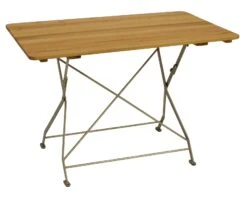 DEGAMO Kurgarten - Garnitur BAD TÖLZ 5-teilig (4x Stuhl, 1x Tisch 70x110cm), Flachstahl Verzinkt + Robinie, Klappbar