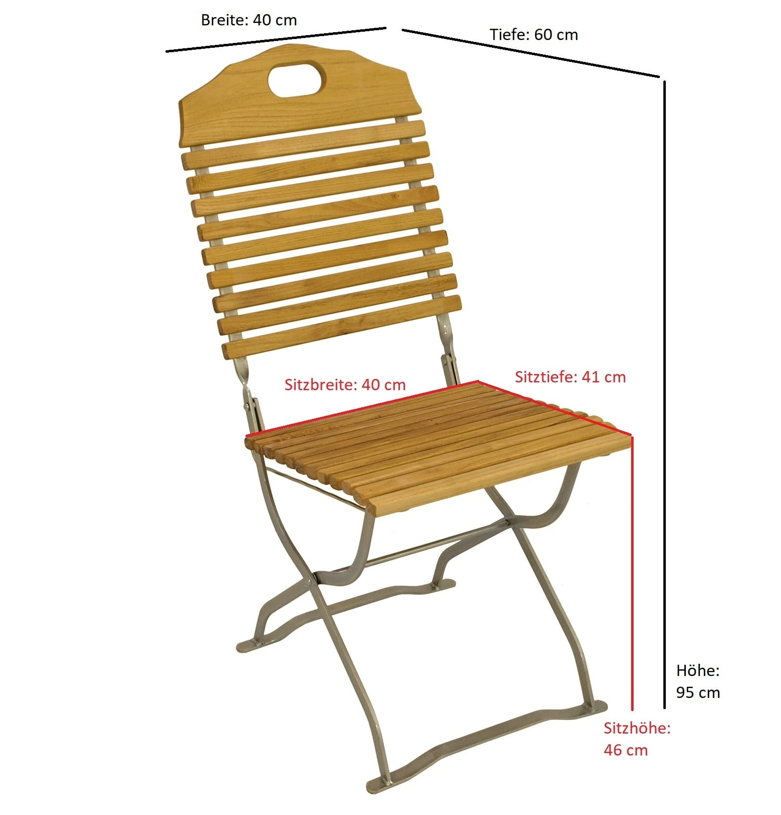DEGAMO Kurgarten - Garnitur BAD TÖLZ 5-teilig (4x Stuhl, 1x Tisch 70x110cm), Flachstahl Verzinkt + Robinie, Klappbar 6 DEGAMO Kurgarten - Garnitur BAD TÖLZ 5-teilig (4x Stuhl, 1x Tisch 70x110cm), Flachstahl Verzinkt + Robinie, Klappbar – Bild 4