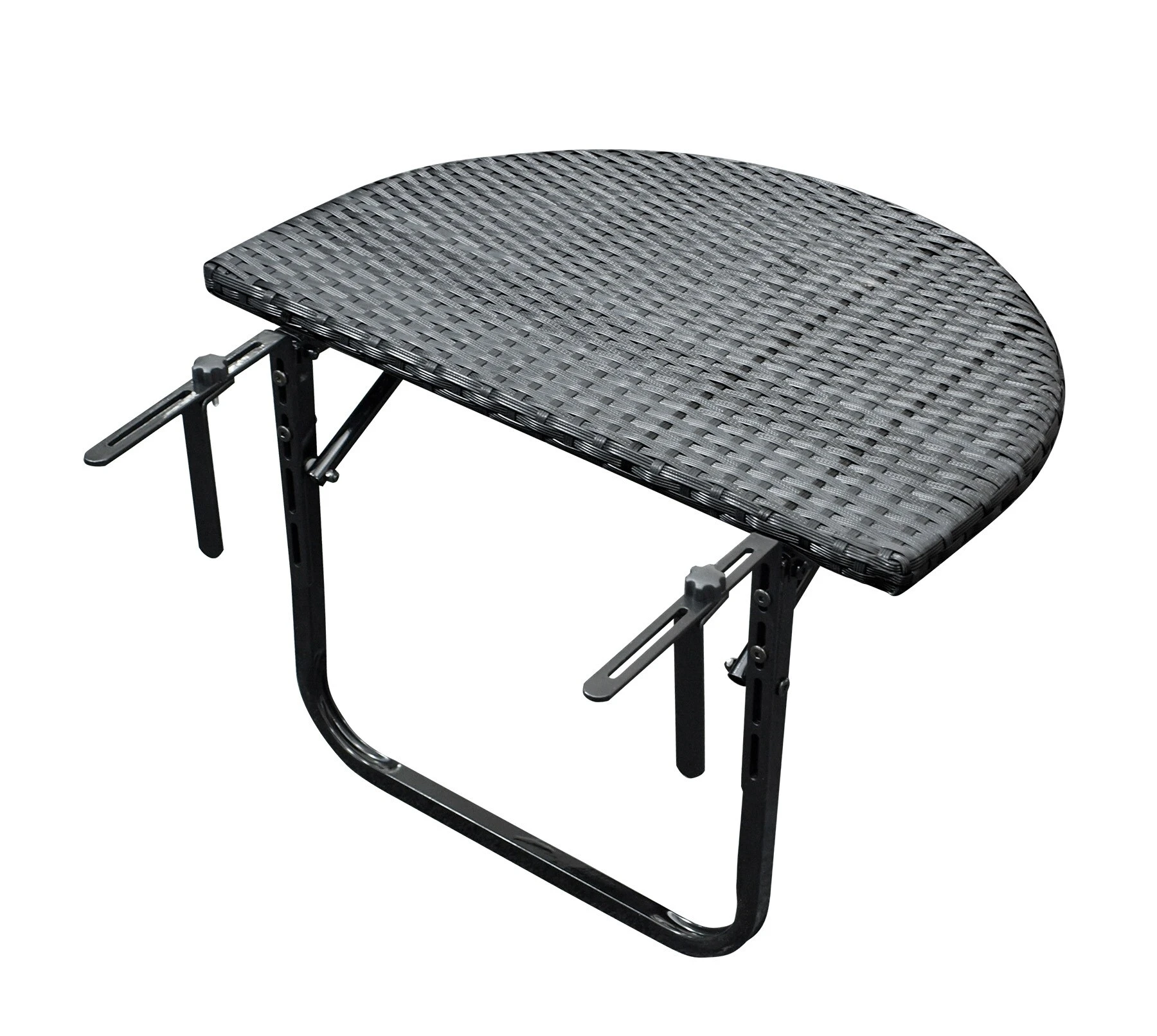 DEGAMO Balkonhängetisch 60x40cm, Metall + Polyrattan Schwarz 3 DEGAMO Balkonhängetisch 60x40cm, Metall + Polyrattan Schwarz