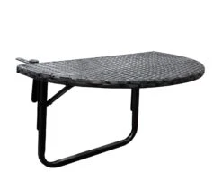DEGAMO Balkonhängetisch 60x40cm, Metall + Polyrattan Schwarz 8 DEGAMO Balkonhängetisch 60x40cm, Metall + Polyrattan Schwarz -OUTSUNNY Shop 8600319700 47859003 prod 003