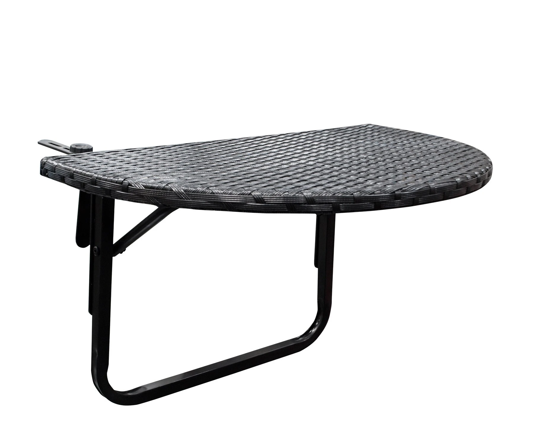 DEGAMO Balkonhängetisch 60x40cm, Metall + Polyrattan Schwarz 5 DEGAMO Balkonhängetisch 60x40cm, Metall + Polyrattan Schwarz – Bild 3