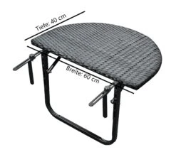 DEGAMO Balkonhängetisch 60x40cm, Metall + Polyrattan Schwarz 9 DEGAMO Balkonhängetisch 60x40cm, Metall + Polyrattan Schwarz -OUTSUNNY Shop 8600319700 47859003 prod 004