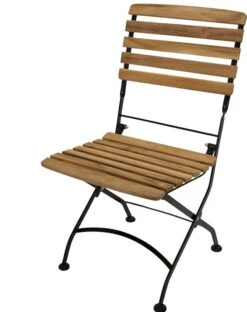 DEGAMO Klappstuhl JAKARTA, Flachstahl Schwarz + Teakholz, 2 Stück -OUTSUNNY Shop 8600319700 51348541 prod 003