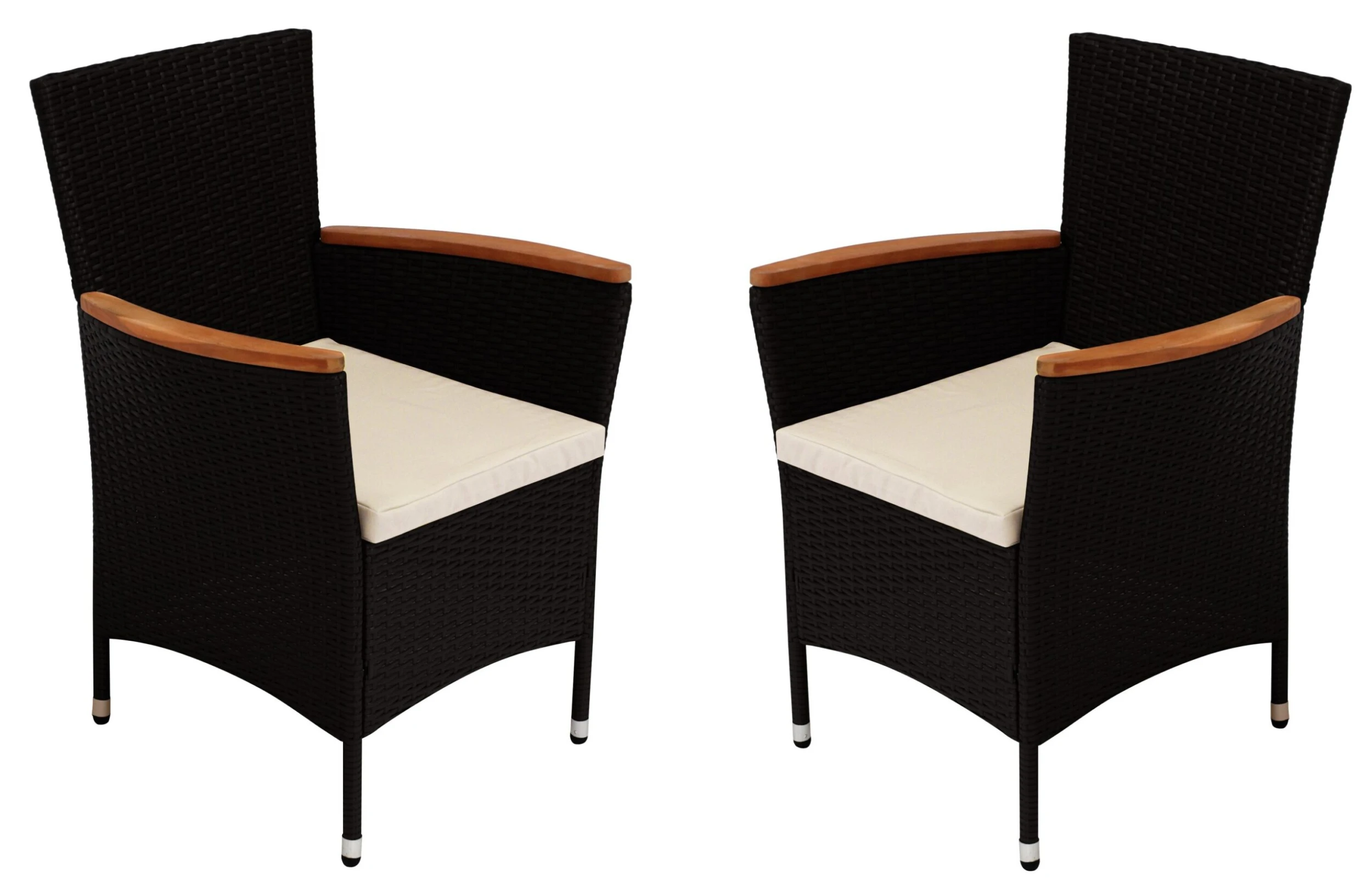 DEGAMO Geflechtsessel MONTREUX, Stahl + Polyrattan Schwarz, Mit Auflage, 2 Stück 3 DEGAMO Geflechtsessel MONTREUX, Stahl + Polyrattan Schwarz, Mit Auflage, 2 Stück