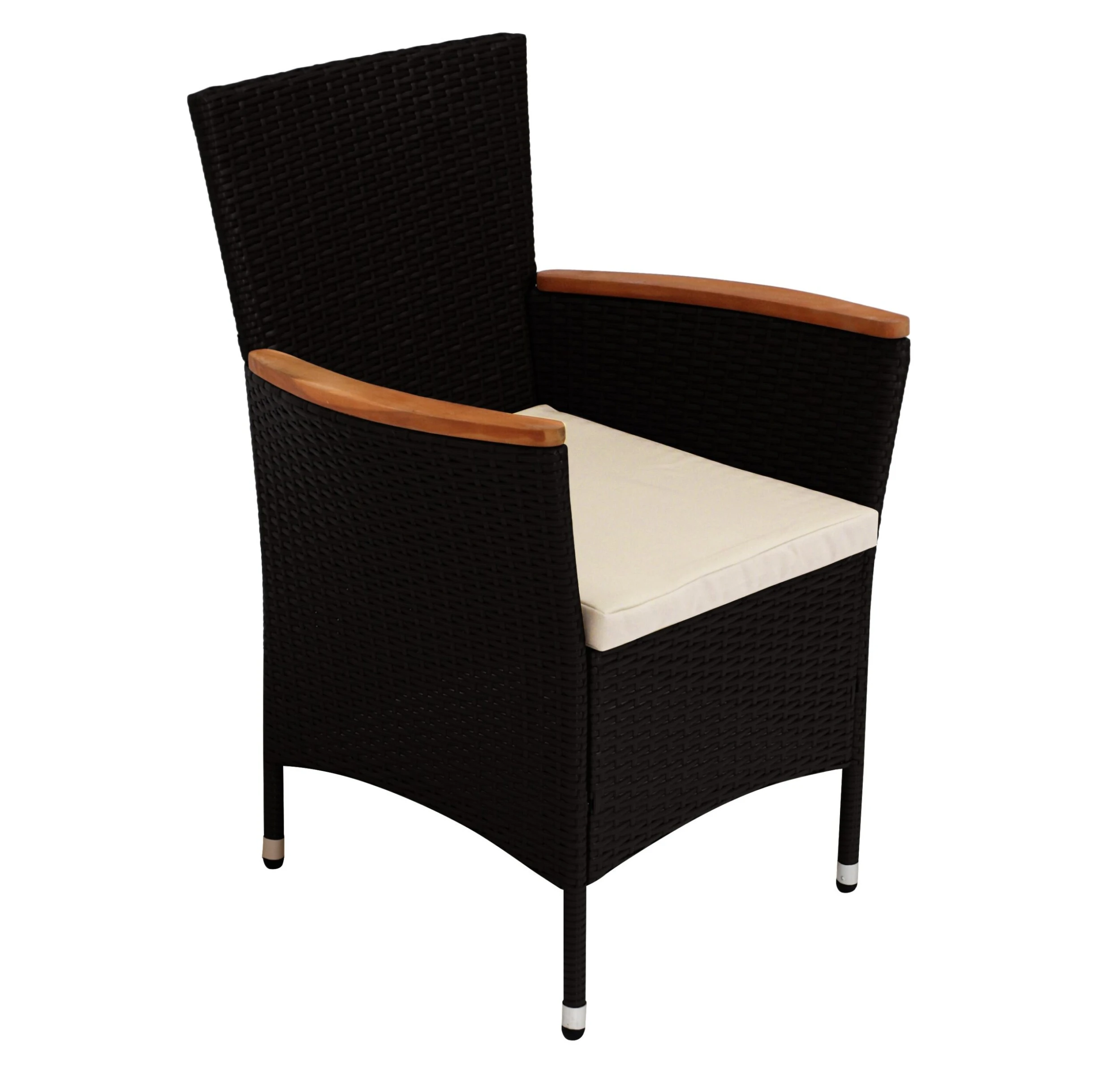 DEGAMO Geflechtsessel MONTREUX, Stahl + Polyrattan Schwarz, Mit Auflage, 2 Stück 4 DEGAMO Geflechtsessel MONTREUX, Stahl + Polyrattan Schwarz, Mit Auflage, 2 Stück – Bild 2